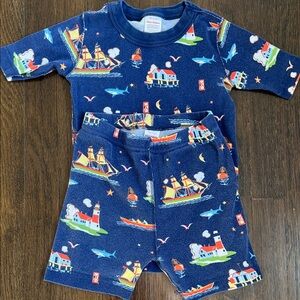 Hanna Andersson Nautical Themed Kids Pajama Set Shorts and TShirt 8